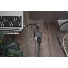 DIGITUS Adapteris USB-C St. – VGA Bu. / MiniDP Bu. 4K / 30Hz 20cm