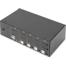 DIGITUS KVM jungiklis 4-Port 4K30Hz 2xHDMI 2xUSBA 2x3,5mKlinke DIGITUS KVM jungiklis 4-Port 4K30Hz 2xHDMI 2xUSBA 2x3,5mKlinke