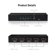 Club3D HDMI Splitter 1 Eingang - 4 Ausgänge 4K60Hz UHD retail Club3D HDMI Splitter 1 Eingang - 4 Ausgänge 4K60Hz UHD retail