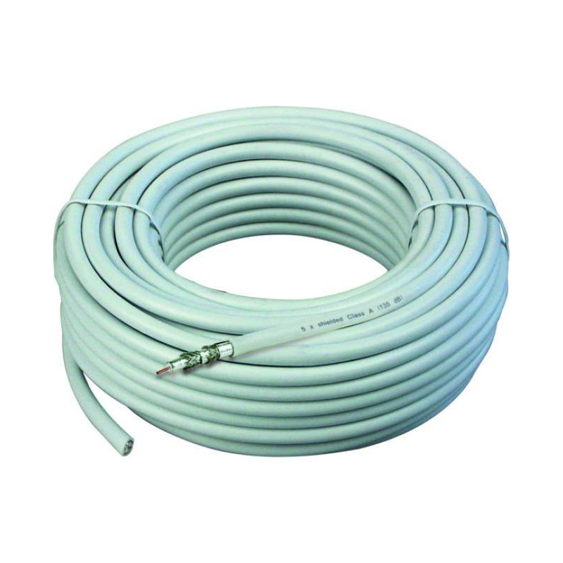 Schwaiger coaxial antenna cable 135dB 4-core 8.2mm 25m White