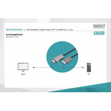 DIGITUS DisplayPort Adapterkabel DP- HDMIA St / St 8K 1,8m sch DIGITUS DisplayPort Adapterkabel DP- HDMIA St / St 8K 1,8m sch