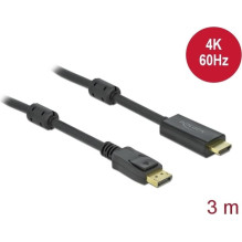 DELOCK DisplayPort 1.2 HDMI kabelis 4K 60Hz 3m aktyv Black