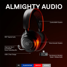 SteelSeries Belaidės ausinės Arctis Nova 7 Wireless Black Schwarz (61553)