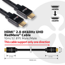 Club3D HDMI-Kabel A – A 2.0 RedMere 4K60Hz UHD 10 metrų mažmeninė prekyba