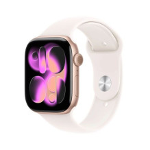 Apple Watch Series 11 GPS 46mm Pink Gold aliuminio korpusas su Light Blush sportine apyranke M / L MEV74LW / A