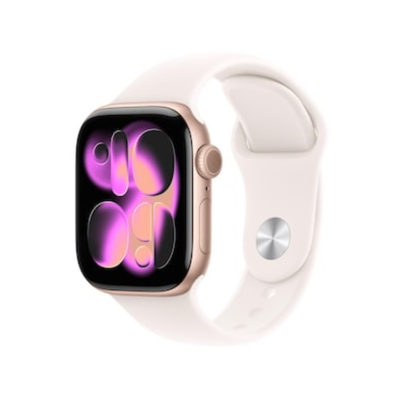 Apple Laikrodžių serija 11 GPS + mobilusis 42mm Rose Gold Aliuminis Gehäuse mit Sport Band (šviesūs skaistalai) - S / M