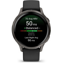 Garmin Venu 4 Smart Watch 41mm, GPS, Black with Dark Gray Silicone Band EU