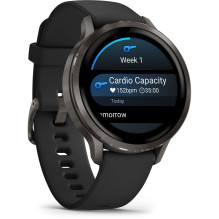 Garmin Venu 4 Išmanusis laikrodis 41mm, GPS, Black su Dark Gray silikono dirželiu EU
