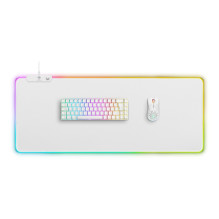 Deltaco gaming mouse pad USB, RGB, white