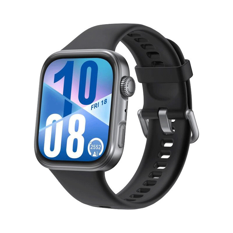 Huawei Fit 4 laikrodis Black / Black fluoroelastomerio dirželiu
