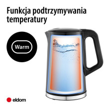 Elektrinis Virdulys - ELDOM C540 Jetty 1,7L, 4 Temperatūros Nustatymai, Automatinis Išjungimas