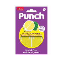 Kempinė - Vileda Punch Lanksti Kempinė, Tinkama Indaplovėje, Citrinų Kvapas Kempinė - Vileda Punch Lanksti Kempinė, Tinkama Indaplovėje, Citrinų Kvapas