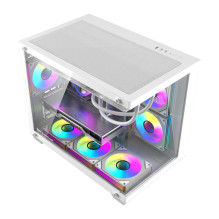 Kompiuterio korpusas - darkFlash B275 PRO Mini Tower, M-ATX / ITX, 6 ventiliatorių, balta Kompiuterio korpusas - darkFlash B275 PRO Mini Tower, M-ATX / ITX, 6 ventiliatorių, balta