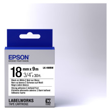 Epson LabelWorks LK-5WBW - Strong adhesive - Black on white - Roll (1.8 cm x 9 m) (C53S655012) Epson LabelWorks LK-5WBW - Strong adhesive - Black on white - Roll (1.8 cm x 9 m) (C53S655012)