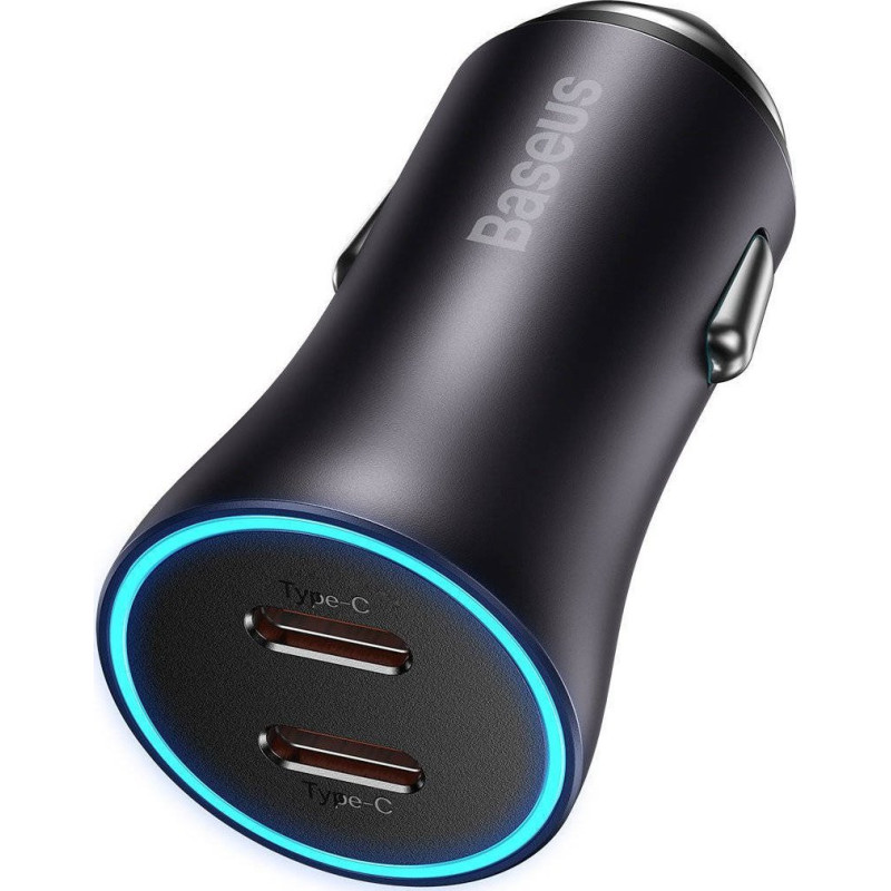 Baseus Golden Contactor Pro automobilinis įkroviklis 2x USB-C 40W pilka (CGJP000013)