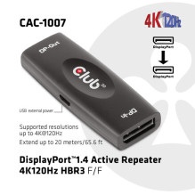 Club3D Repeater DisplayPort 1.4 DisplayPort 1.4 active Bu / Bu retail Club3D Repeater DisplayPort 1.4 DisplayPort 1.4 active Bu / Bu retail