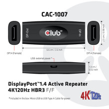 Club3D Repeater DisplayPort 1.4 DisplayPort 1.4 active Bu / Bu retail Club3D Repeater DisplayPort 1.4 DisplayPort 1.4 active Bu / Bu retail