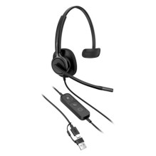 HP Poly Mission 425 Headset Mission 400 Series On-Ear Wired Active Noise Cancellation USB-A, USB-C Black Certified by Zo HP Poly Mission 425 Headset Mission 400 Series On-Ear Wired Active Noise Cancellation USB-A, USB-C Black Certified by Zo