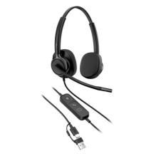HP Poly Mission 425 Headset Mission 400 Series On-Ear Wired Active Noise Cancellation USB-A, USB-C Black Certified by Zo HP Poly Mission 425 Headset Mission 400 Series On-Ear Wired Active Noise Cancellation USB-A, USB-C Black Certified by Zo