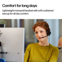 HP Poly Mission 415 Headset - Mission 400 Series - On-Ear - Wired - Active Noise Cancellation - USB-C, USB-A - Black - C