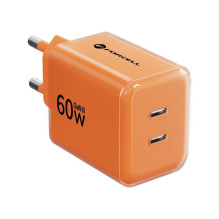 Telefono įkroviklis Forcell F-Energy GaN III Crystal Color 2x USB C AVS SSFC2.0 60W + silikonas cable USB C į USB C VT-6