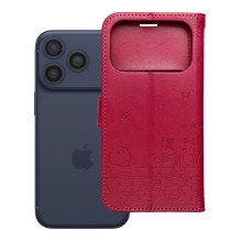 Atverčiamas dėklas, skirtas iPhone 17 PRO / 18 PRO, Mezzo Book, katės, raudonos spalvos Atverčiamas dėklas, skirtas iPhone 17 PRO / 18 PRO, Mezzo Book, katės, raudonos spalvos