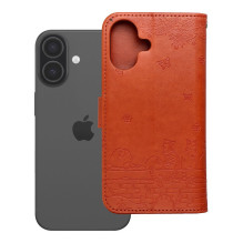 Atverčiamas dėklas, skirtas iPhone 17 / 18, Mezzo Book, katės, rudos spalvos Atverčiamas dėklas, skirtas iPhone 17 / 18, Mezzo Book, katės, rudos spalvos