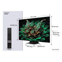 TV Set, TCL, 50 ", 4K Ultra HD, 3840 x 2160 pixels, Flat, 16:9, QD-Mini LED, 50C7K