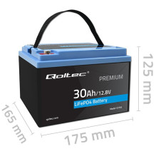 Baterija - Qoltec LiFePO4 12.8V 30Ah 384Wh BMS Baterija - Qoltec LiFePO4 12.8V 30Ah 384Wh BMS