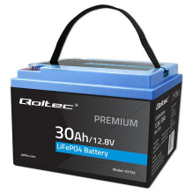 Baterija - Qoltec LiFePO4 12.8V 30Ah 384Wh BMS Baterija - Qoltec LiFePO4 12.8V 30Ah 384Wh BMS