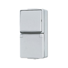 Jung 676 W AP / WD-Steckdose mit Wechselschalter