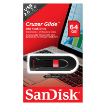 Atmintukas 64 GB USB 2.0 Sandisk Cruzer Glide, juodas Atmintukas 64 GB USB 2.0 Sandisk Cruzer Glide, juodas
