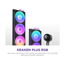 K NZXT KRAKEN Plus V2 360 RGB Display WaKü Black RL-KR360-B2