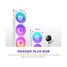 K NZXT KRAKEN Plus V2 360 RGB Display WaKü White RL-KR360-W2
