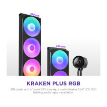 K NZXT KRAKEN Plus V2 240 RGB Display WaKü Black RL-KR240-B2