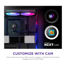 K NZXT KRAKEN Plus V2 240 RGB Display WaKü Black RL-KR240-B2