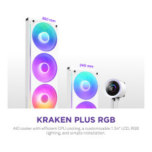 K NZXT KRAKEN Plus V2 240 RGB Display WaKü White RL-KR240-W2 K NZXT KRAKEN Plus V2 240 RGB Display WaKü White RL-KR240-W2
