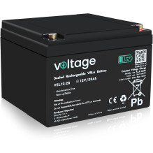 AGM baterija 12V 28Ah VEL12-28 ilgaamžiškumo (15 metų tarnavimo laikas)