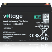 AGM Battery Voltage Long Life 12V 28Ah VEL12-28 (15 years lifespan) AGM Battery Voltage Long Life 12V 28Ah VEL12-28 (15 years lifespan)