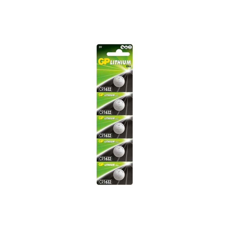 GP Battery (CR1632) Lithium coin, CR1632-7U5 (5 batteries / blister) 3V