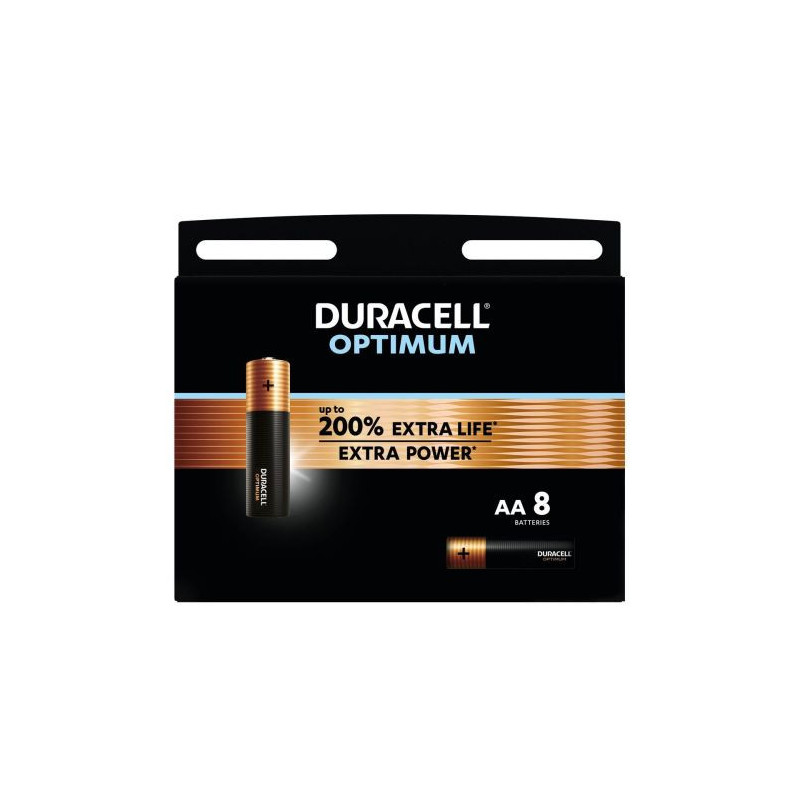 DURACELL Baterijos (LR6) AA Alkalinės Optimum (8 baterijos / blisteris) 1.5V