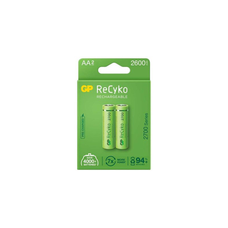 GP Battery (AA) Įkraunamos NIMH R6 / AA, 270AAHCE-EB2, (2 baterijos / blisteris), 2700mAh