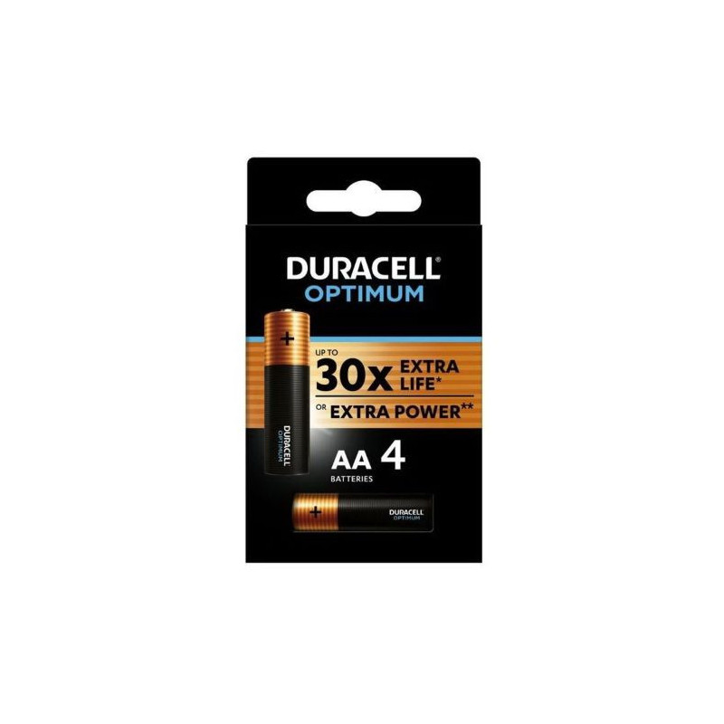 DURACELL Baterijos (LR6) C Alkalinės Optimum (4 baterijos / blisteris) 1,5V