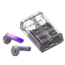 Ausinės Joyroom IceLens serija Bluetooth True Wireless BT 5.3, TWS, AAC, SBC, HFP, A2DP, AVRCP, su LED šviesomis, Black 