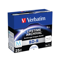 Verbatim BD-R M-Disc 25GB (4fach, 5 Stück, bedruckbar) Verbatim BD-R M-Disc 25GB (4fach, 5 Stück, bedruckbar)