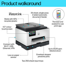 Printers HP T HP OfficeJet Pro 9132e Tinte-Multifunktionsdrucker 4in1 HP+ A4 LAN WiFi ADF Duplex