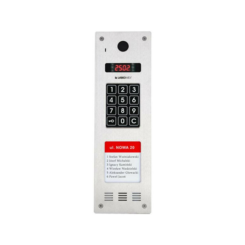 Laskomex CP-2533NR-040 Narrow vertical audio panel, stainless steel, with RFID reader
