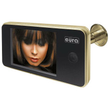 Eura Wideo-wizjer do drzwi EURA VDP-01C1 ERIS ZŁOTY 3.2'' LCD