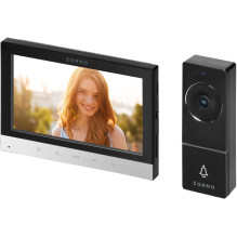 Orno ALERTO, single-family video intercom set, 4-wire, 7", touch panel, Black