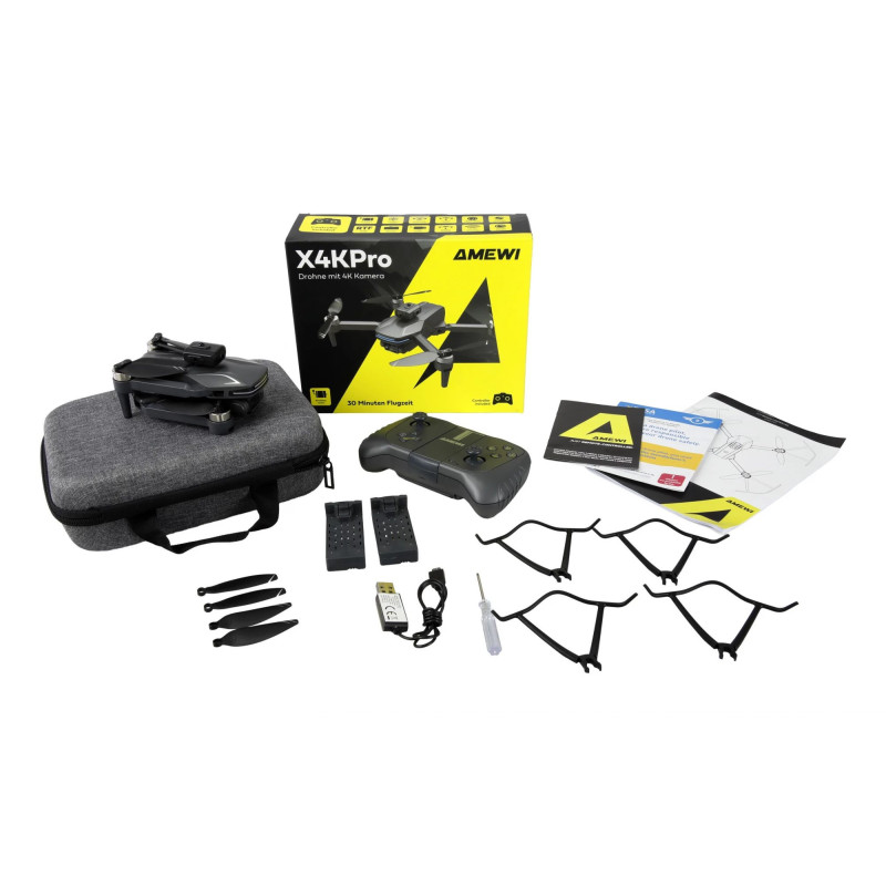 Amewi Drohne AMXFlight X4KPro su kamera, be šepetėlių 14+